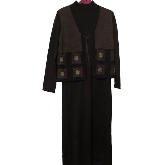 Nina Leonard Sweater Dress with Vest - Picture 1 of 13
